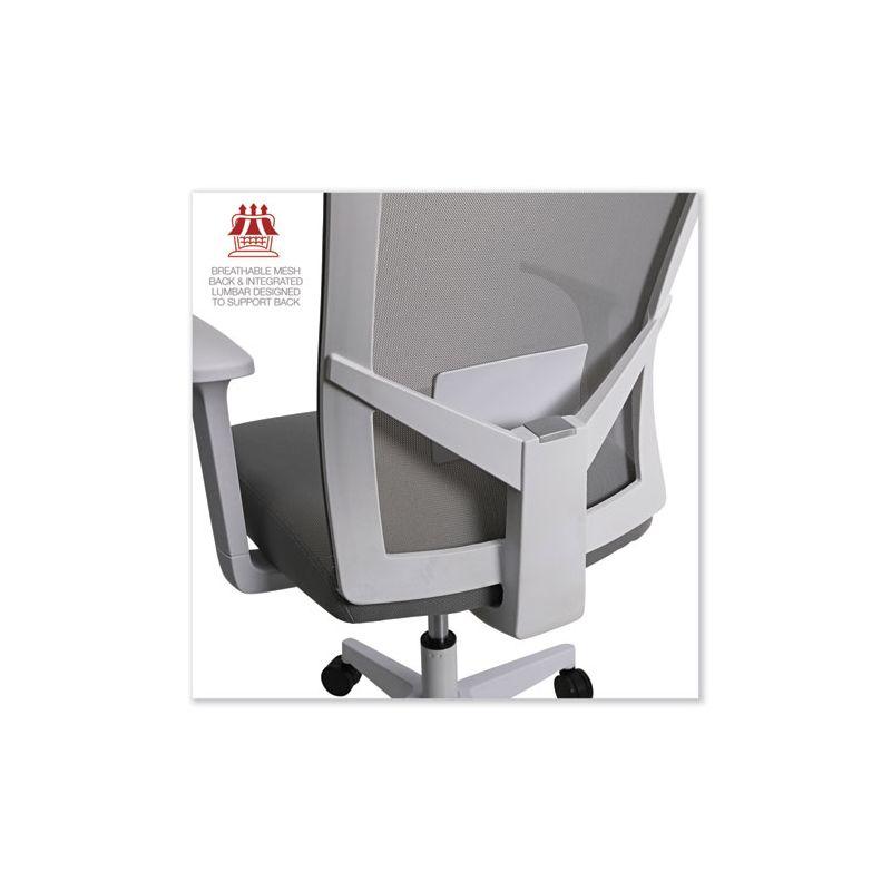 Workspace by Alera Mesh Back Fabric Task Chair, Supports Up to 275 lb, 17.32" to 21.1" Seat Height, Gray Seat, Gray Back