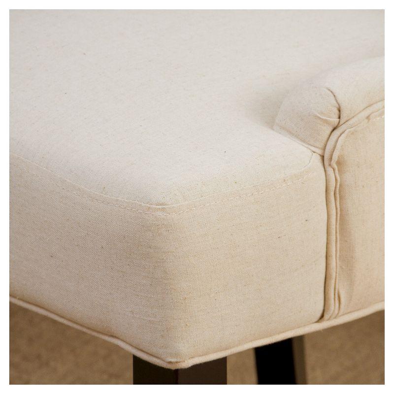 Set of 2 Hayden Tufted Dining Chairs Beige - Christopher Knight Home: Elegant Slipper Silhouette, Wood Legs
