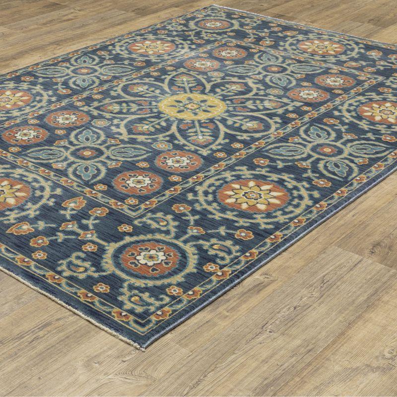 Oriental Weavers Francesca FR11B Blue/ Rust Indoor Area Rug - 3'3" x 5'