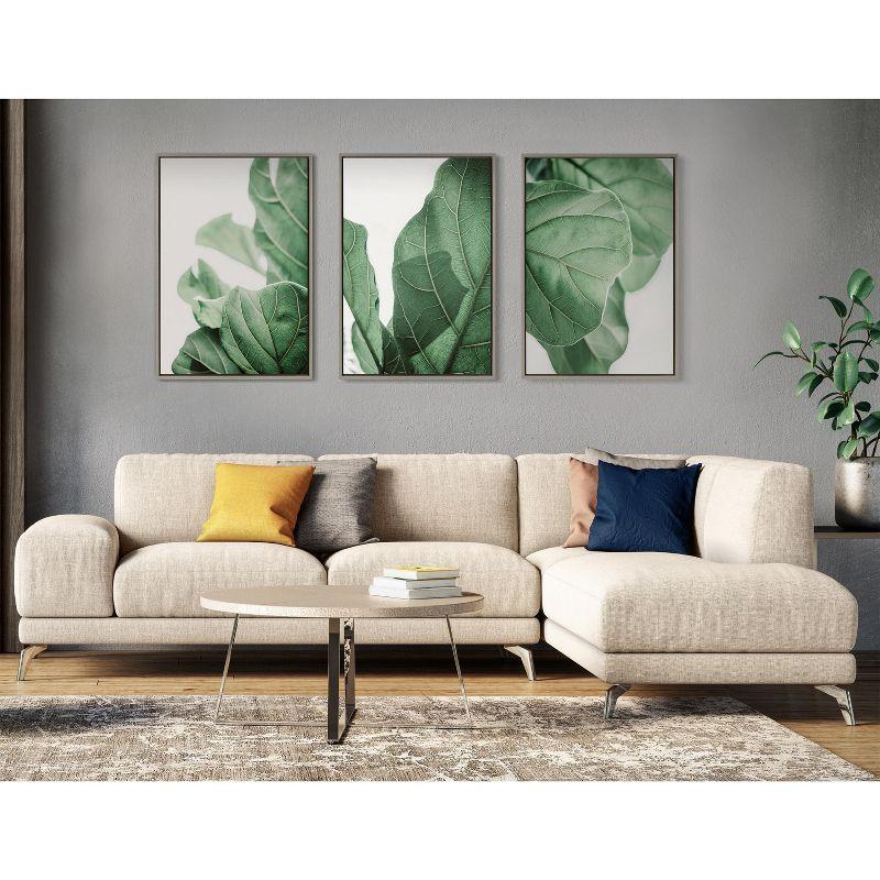 Sylvie Green Leaf Study Framed Canvas Art