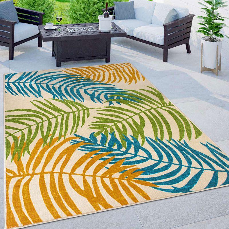 World Rug Gallery Floral Leaves Flatweave Indoor/Outdoor Area Rug