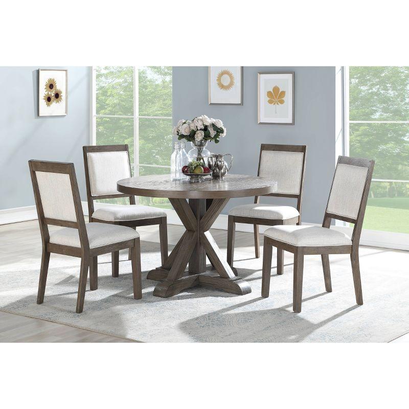 Set of 2 Molly Side Chairs Washed Gray - Steve Silver Co.: Solid Wood, Upholstered, High Back