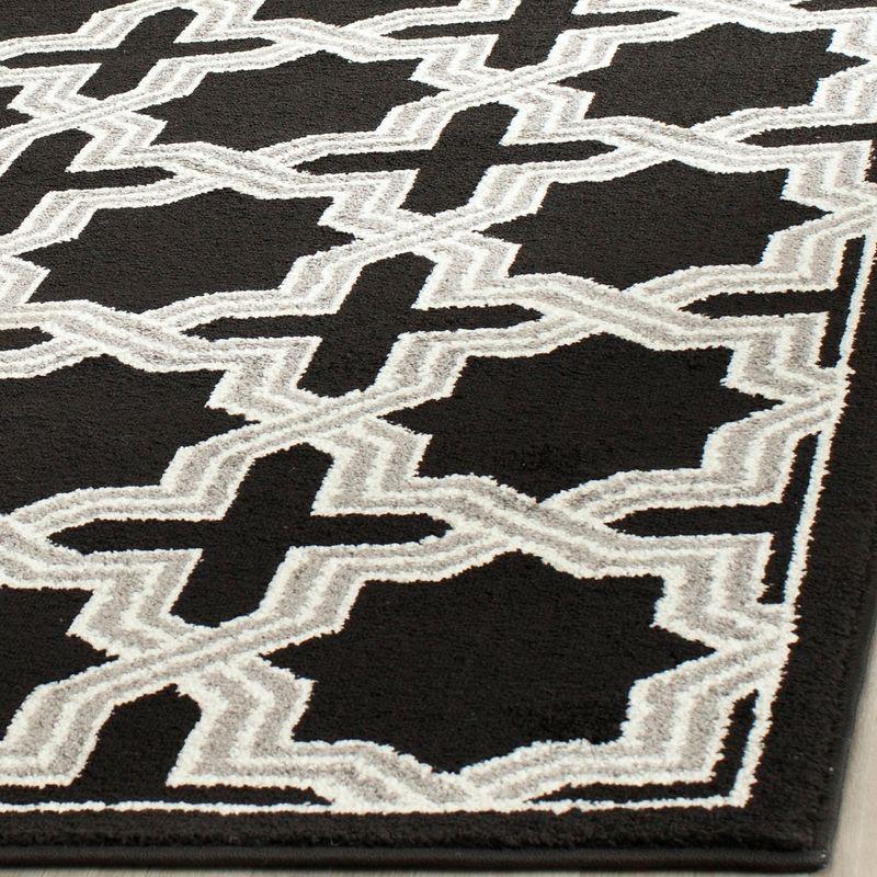 Reversible Hand-Knotted Gray Geometric 9' x 12' Easy-Care Rug