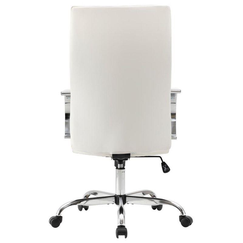 LeisureMod Sonora High-Back Leather Office Chair with Adjustable Height, Swivel, and Tilt, Ergonomic Design for Desk, Conference Room, or Home Office