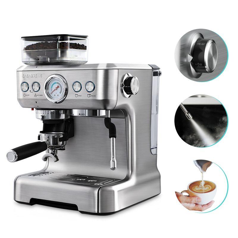 CASABREWS All-in-One Espresso Machine with Grinding Memory Function