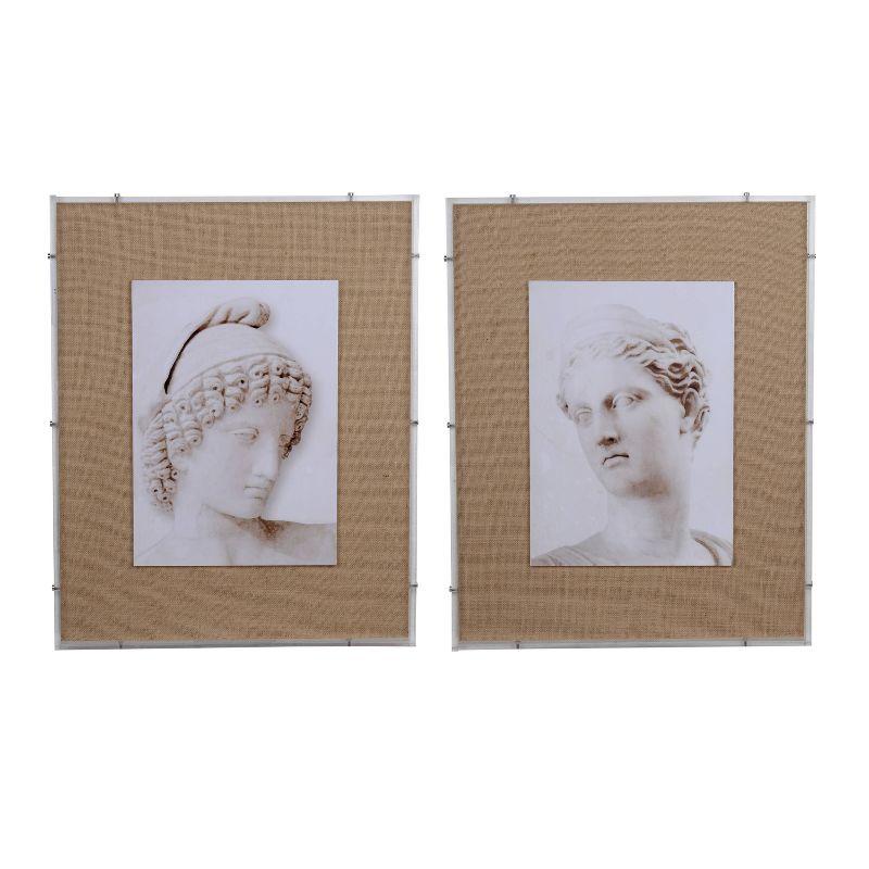 24"x30" Set of 2 Roman Bust Framed Canvas Prints