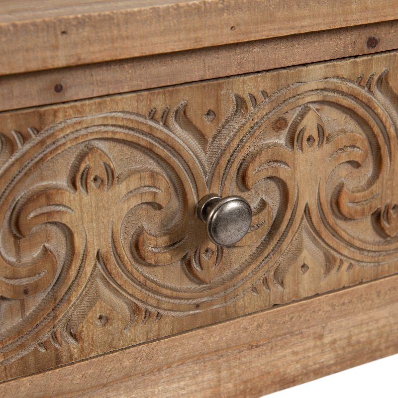 Kate and Laurel Cassetta Rectangle Wood Side Table, 19x14x28, Rustic Brown