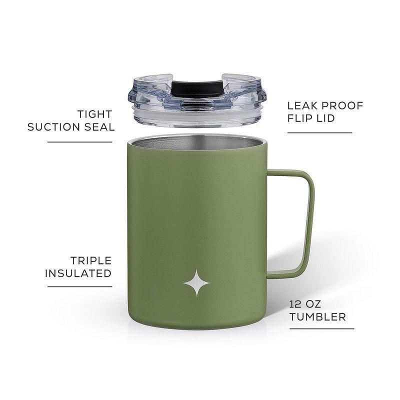 JoyJolt Coffee Mug with Handle and Flip Lid, 12oz.