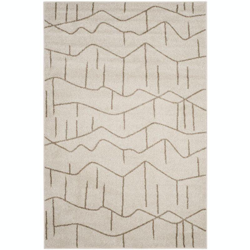 Ivory Synthetic Reversible Rectangular 4' x 6' Rug