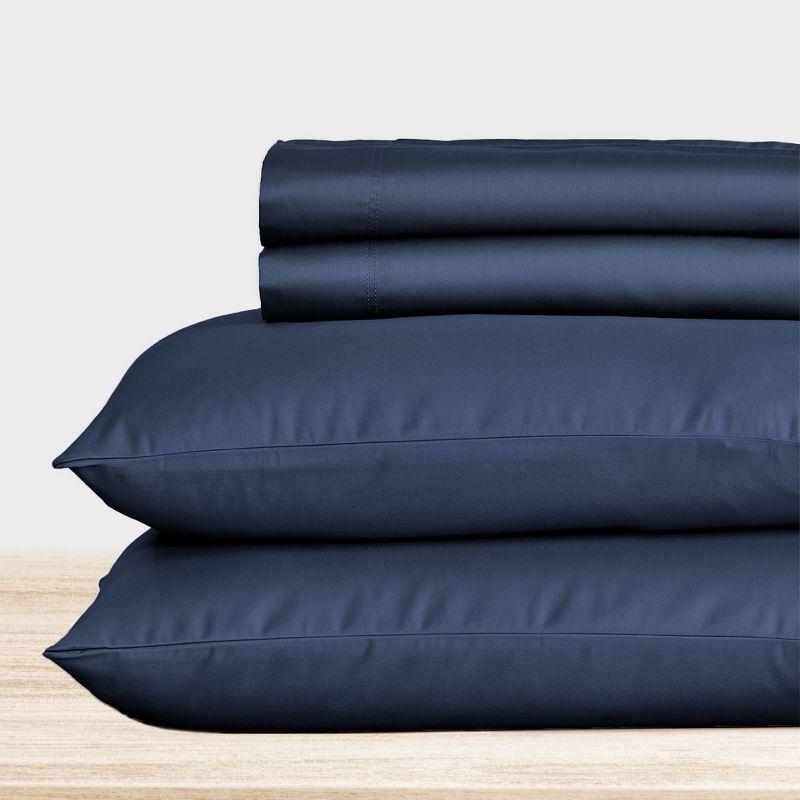 Royal Navy Blue Cotton Deep Pocket California King Sheet Set