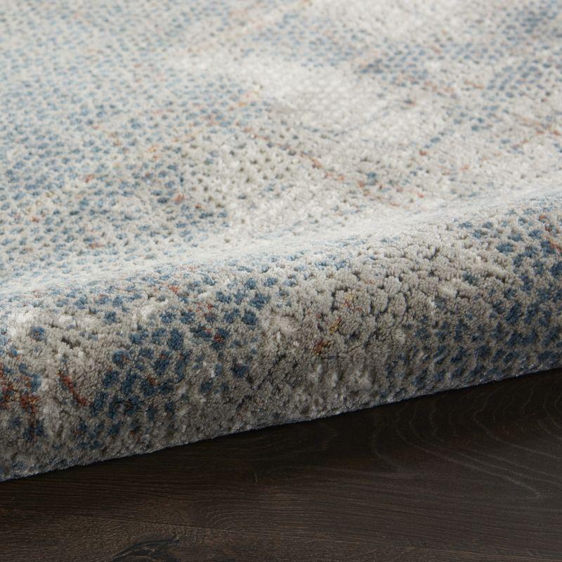 Rustic Textures Light Grey/Blue Synthetic 5'3" x 7'3" Area Rug