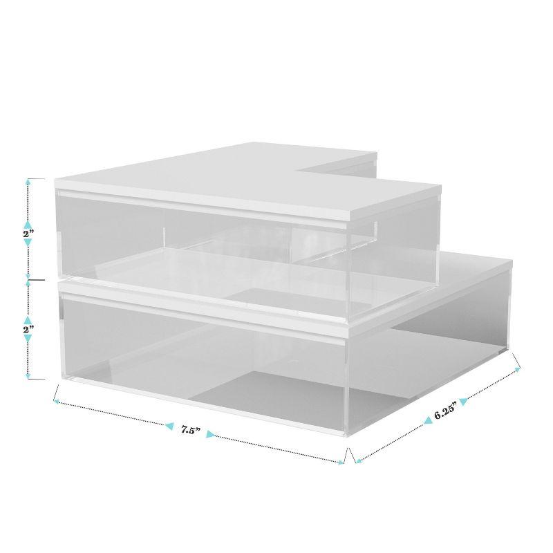 Martha Stewart 3pc Small, Medium & Large Plastic Storage Organizer Bins White Clear