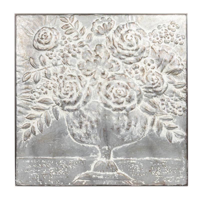 Square Metal Floral Bouquets Wall Décor - Storied Home