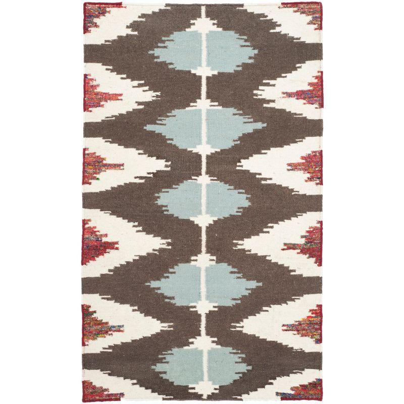 Dhurries DHU647 Hand Woven Flat Weave Indoor Accent Rug - Multi - 3'x5' - Safavieh