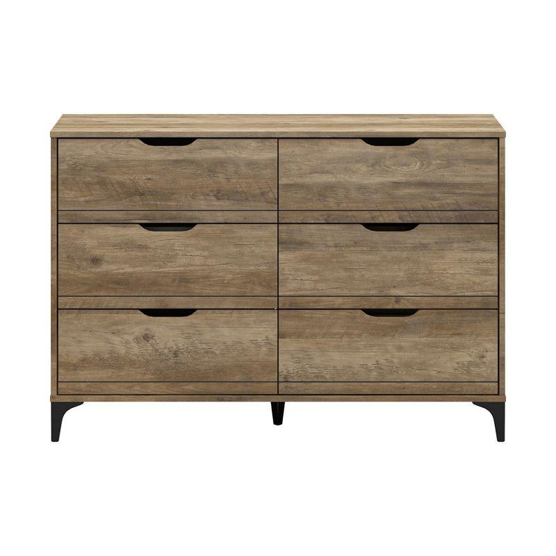 Galano Lilay Knotty Oak 6 Drawer 46.5 in. Wide Dresser