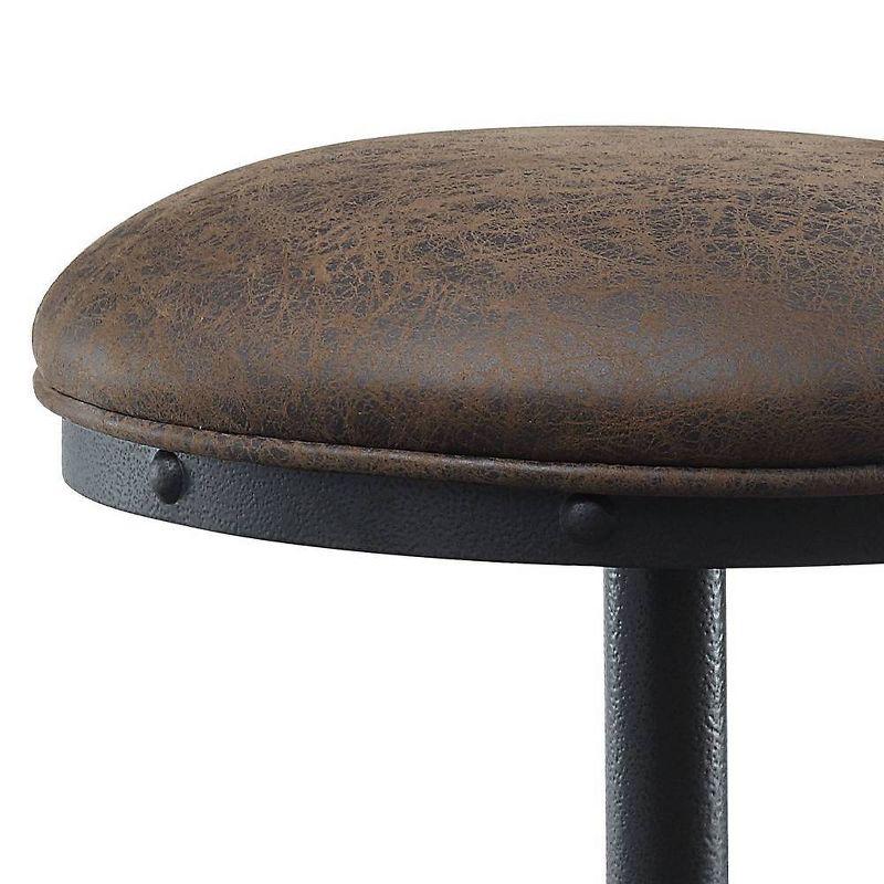 Acme Furniture 16" Zangief Barstool Salvaged Brown/Black Finish : Linen Upholstered, Wood Frame, No Assembly Required