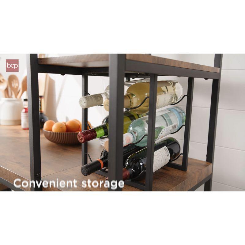 Best Choice Products 3-Piece Bar Height Dining Set w/ Bottle Rack, Glass Storage, 5 Shelves