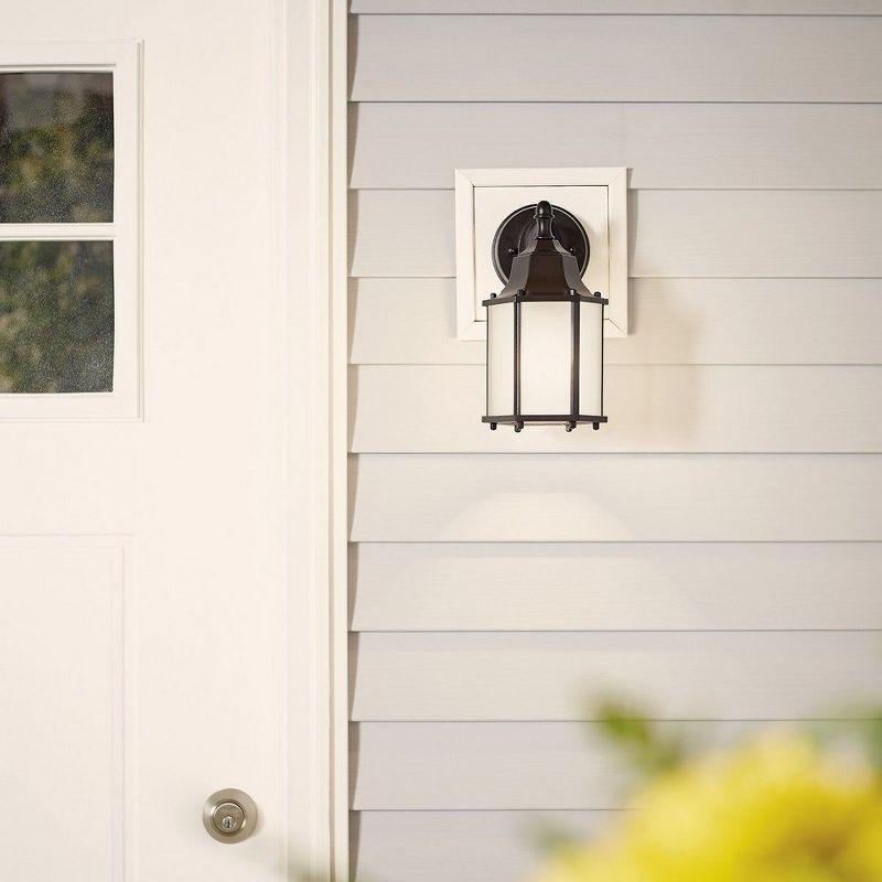 Black Traditional Outdoor Wall Lantern with Clear Glass