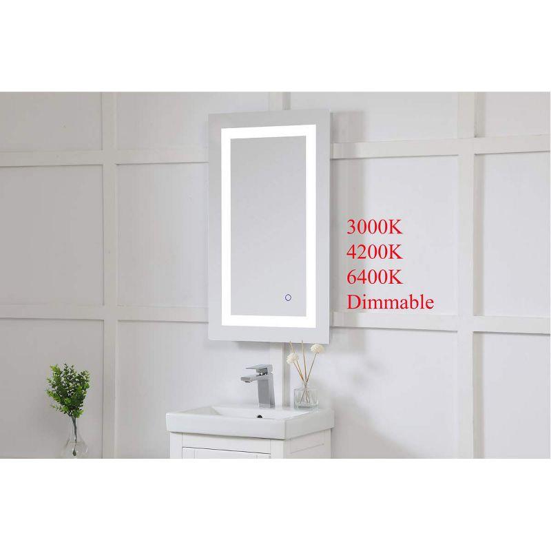 Elegant Lighting Helios 18in x 30in Hardwired LED mirror with touch sensor and color changing temperature 3000K/4200K/6400K