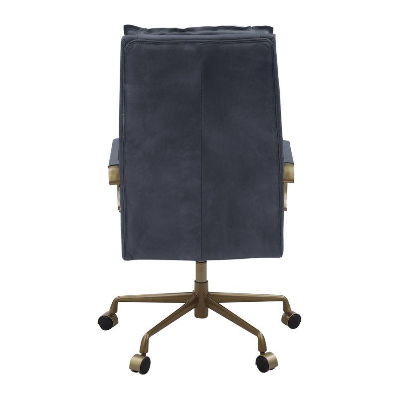 25" Tinzud Active Sitting Chair Gray Leather - Acme Furniture: Ergonomic Design, Metal Frame, 60 Day Warranty