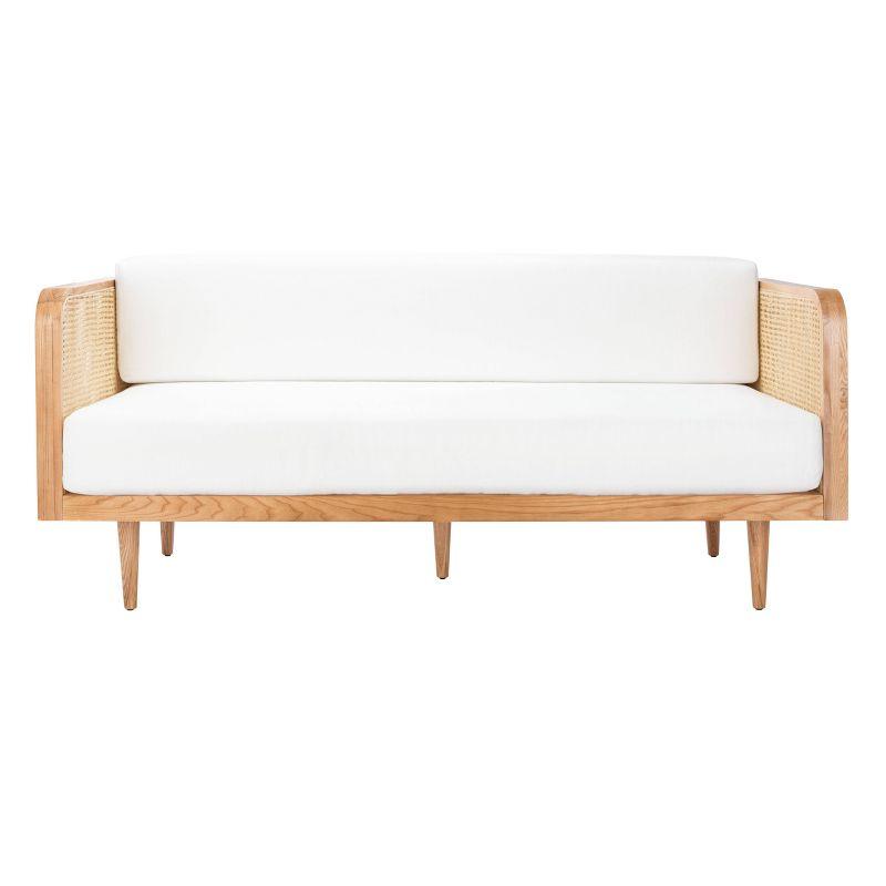 Helena Ivory Linen and Natural Ash Wood Twin Daybed with Drawer