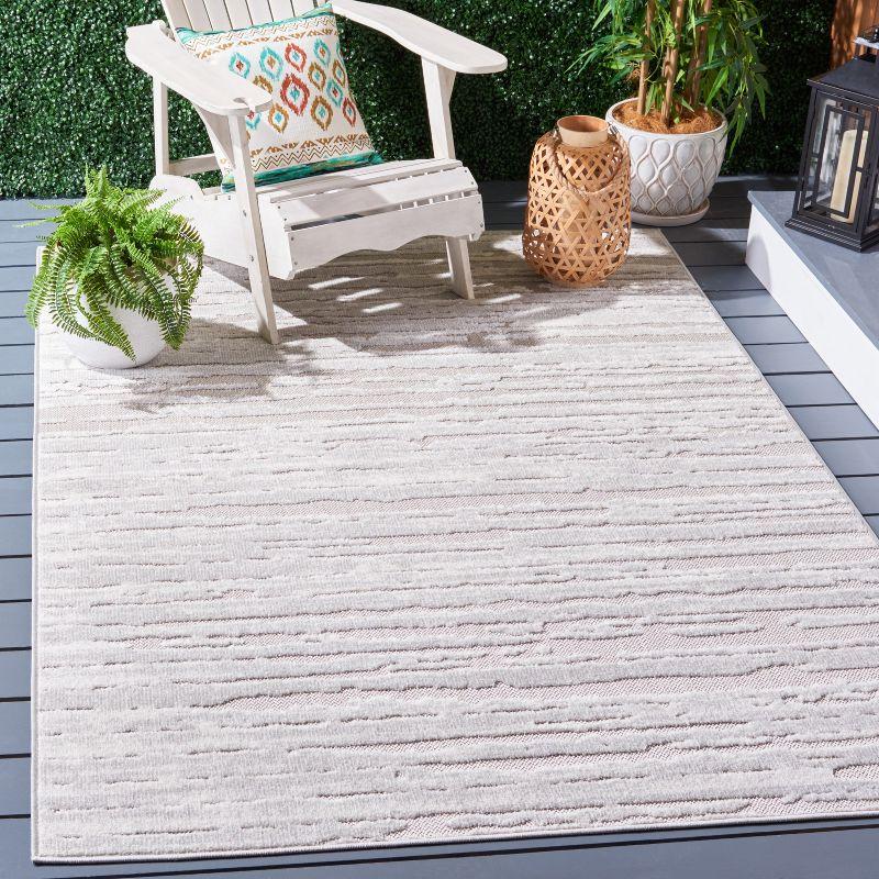 Cabana CBN506 Power Loomed Indoor/Outdoor Area Rug - Gray/Ivory - 6'7"x6'7" - Safavieh.