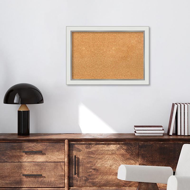 Amanti Art Eva Narrow Framed Corkboard, Natural Cork