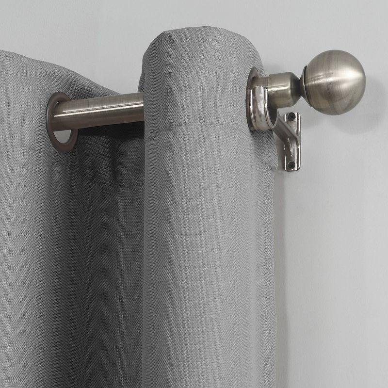 63"x40" Sora Casual Textured Light Filtering Grommet Top Curtain Panel Gray - No. 918