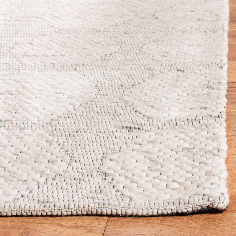 Marbella Beige Flat Woven Geometric Wool Runner Rug