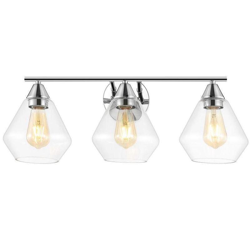 Amani 3 Light 23.75" Wall Sconce - SCN4134 - Chrome/Clear - Safavieh