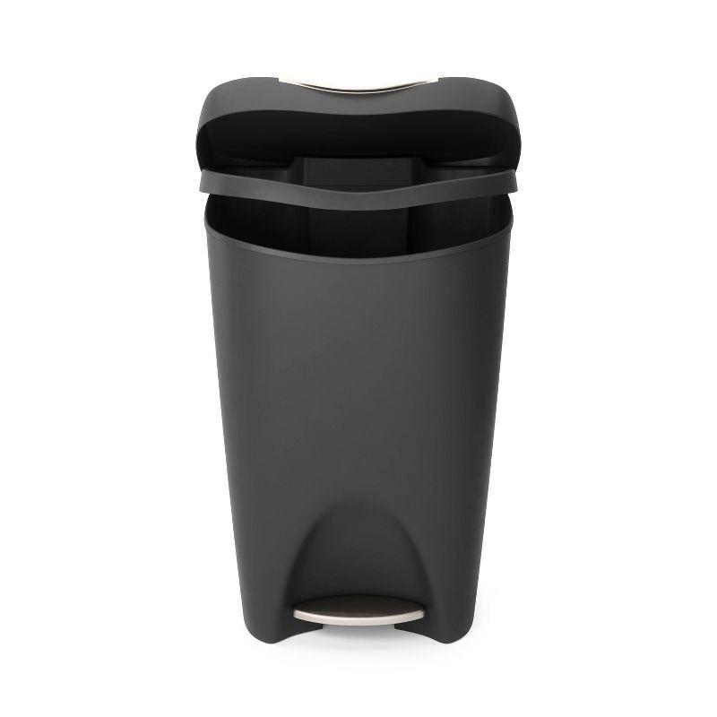 Umbra 13gal Brim Step Trash Can Black/Nickel: Kitchen Trash Can, 50 Quart, Indoor, Polypropylene, Spot Clean