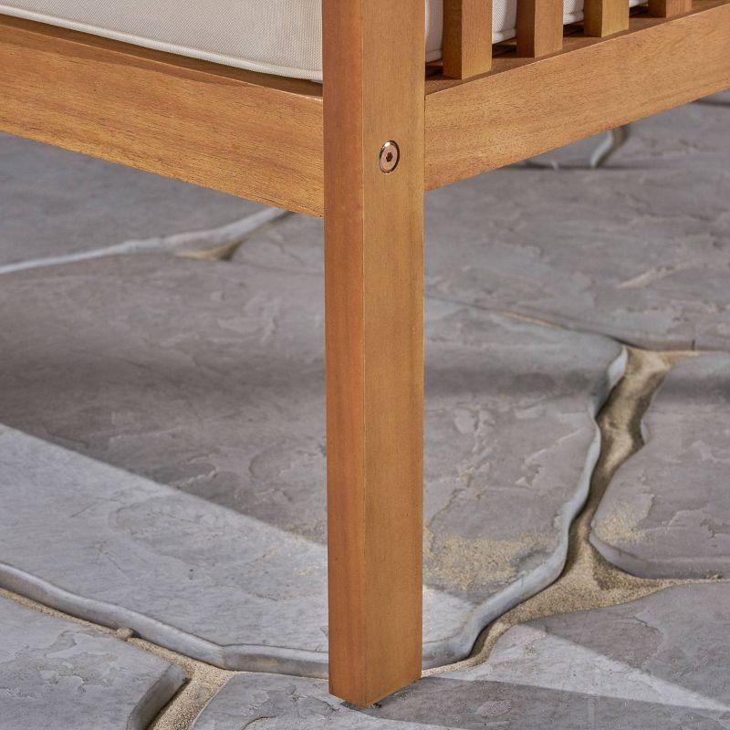 Carolina Acacia Wood Patio Sofa Teak - Christopher Knight Home: Weather-Resistant Outdoor Couch with Cushions