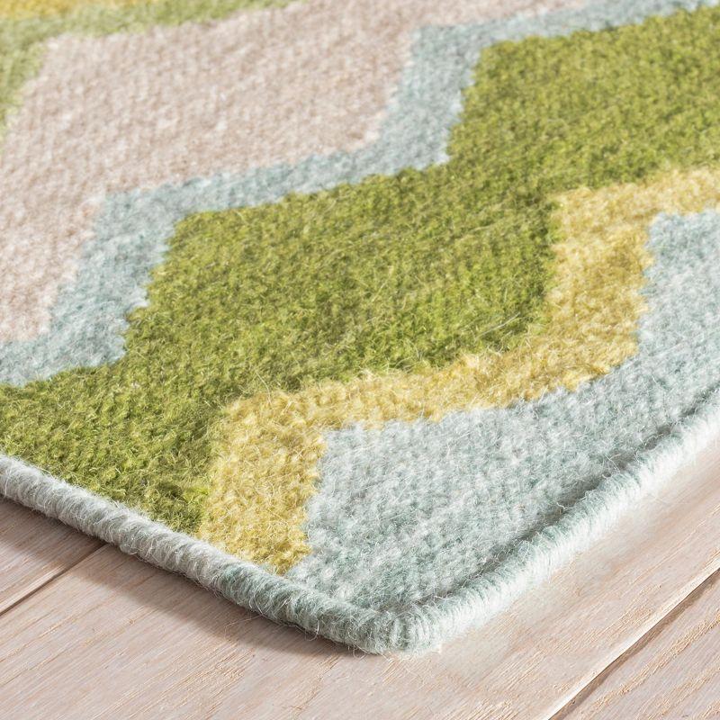 Dash and Albert Rugs Kit Kemp x Annie Selke Safety Net Green Handwoven Wool Rug