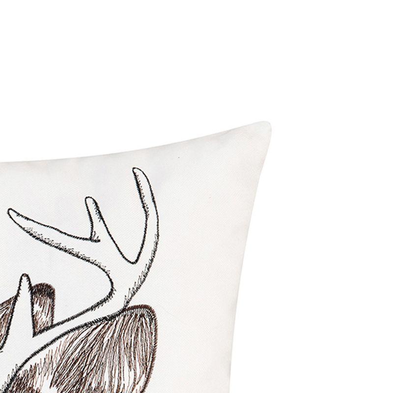 Deer Portrait Indoor / Outdoor Embroidered Throw Pillow