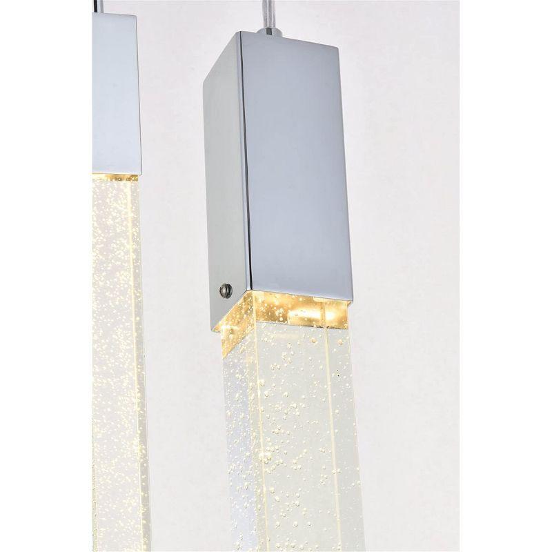 Chrome Glass LED Modern Adjustable Pendant Light