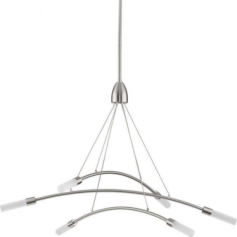 Progress Lighting Kylo 6-Light Brushed Nickel LED Chandelier with Frosted Acrylic Shades