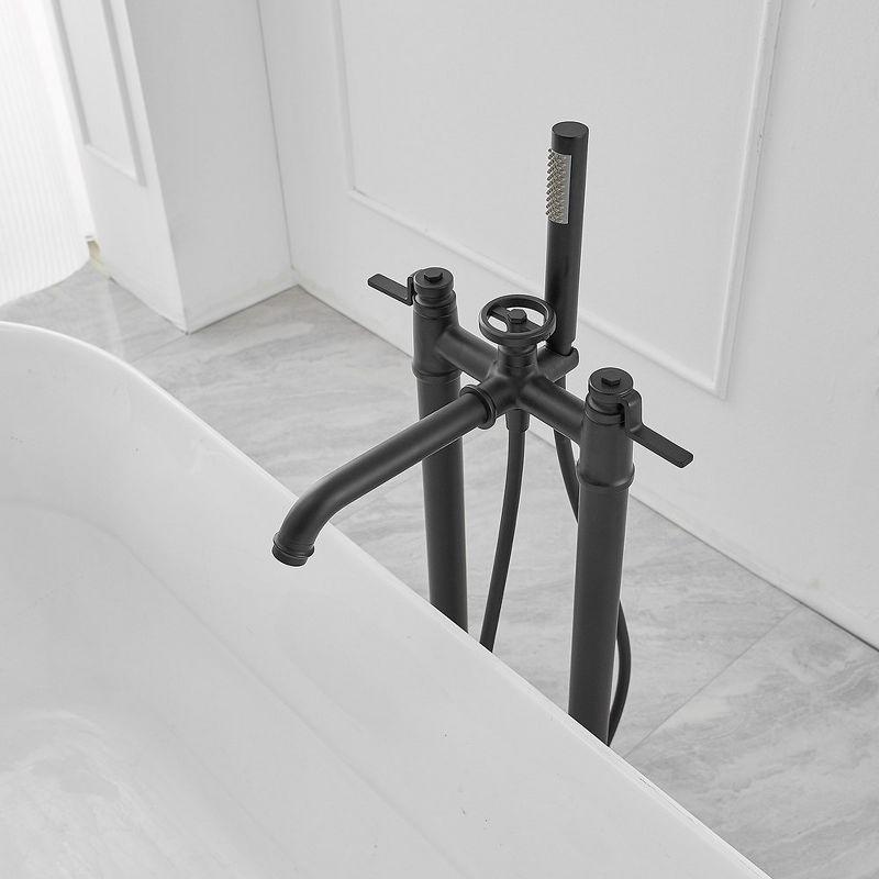 Floor Clawfoot Tub Faucet with Diverter