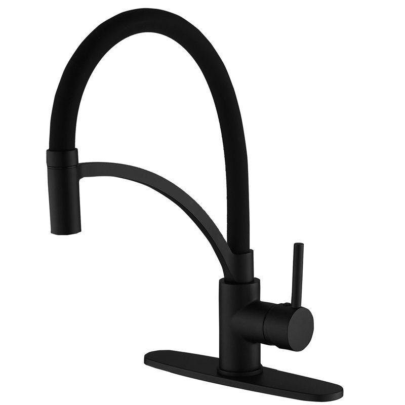 Matte Black Pull-Out Spray Single Handle Kitchen Faucet