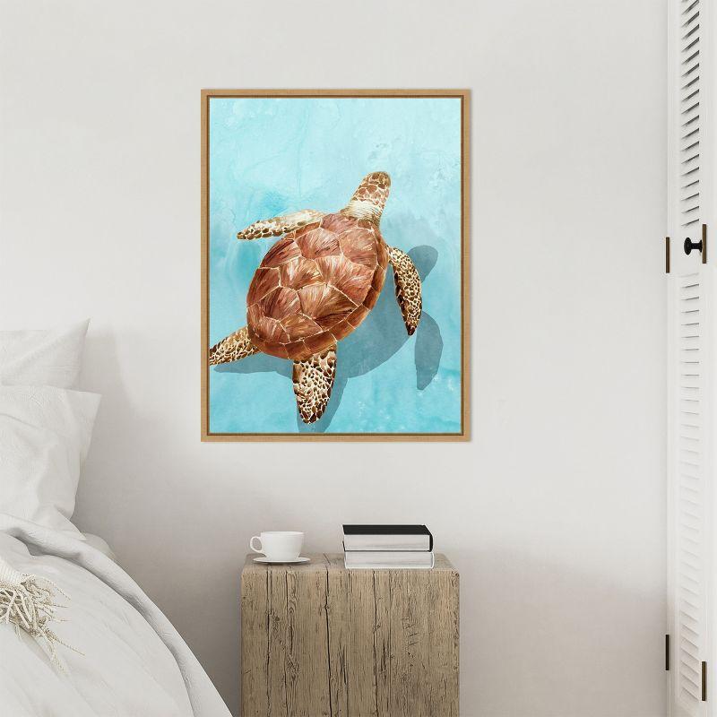 Amanti Art Ocean Deep Turtle I by Isabelle Z Canvas Wall Art Print Framed 23 x 30-in.