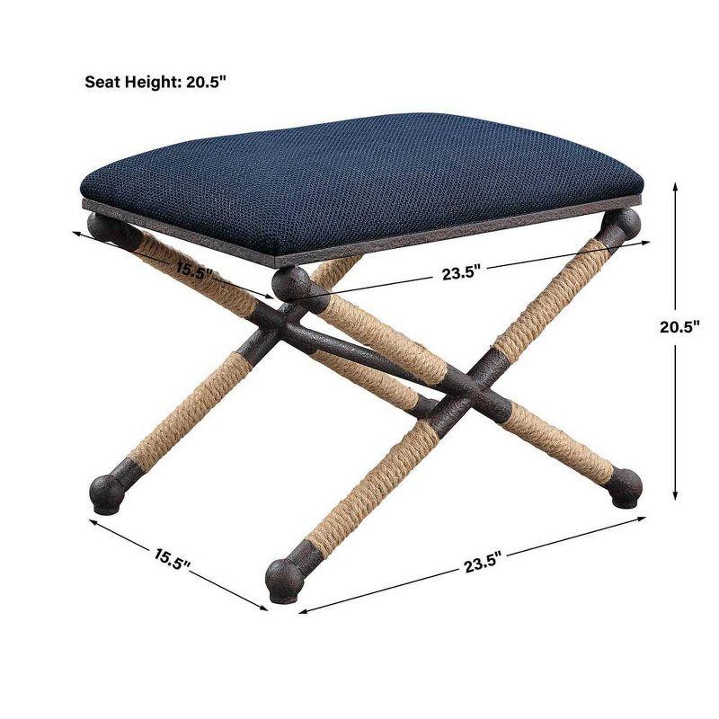Uttermost Firth Small Navy Fabric Bench