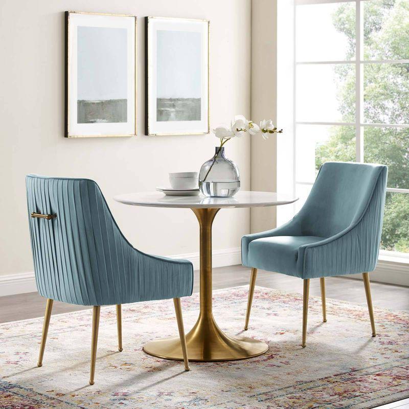 Discern Pleated Back Upholstered Performance Velvet Dining Chair Set by Modway