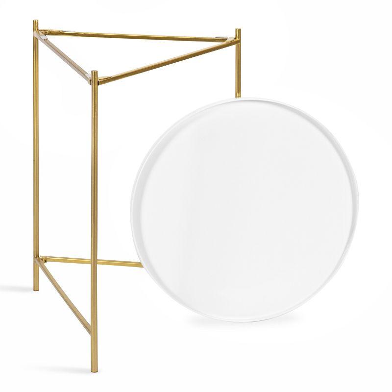 Ulani White and Gold Round Metal Nesting Tables