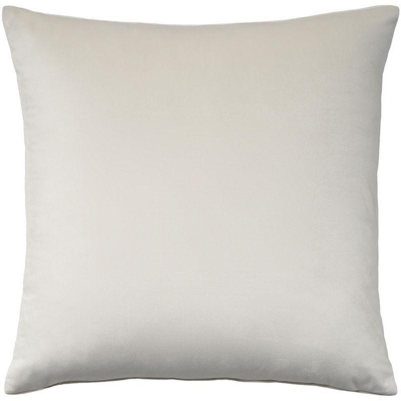 Waverly Pleated Velvet 18" x 18" Ivory Indoor Throw Pillow