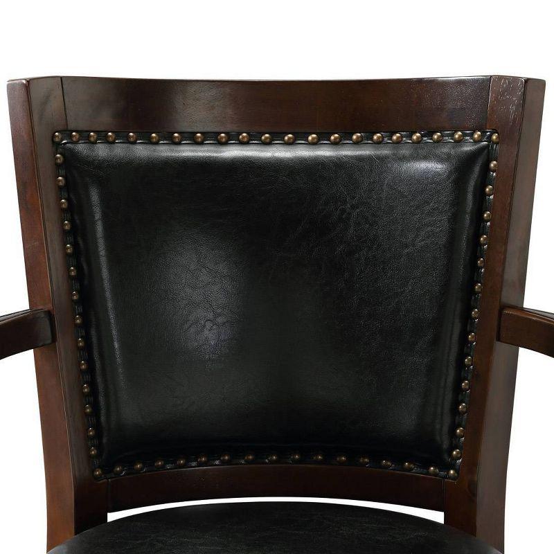 Cappuccino 43" Swivel Barstool in Faux Leather and Wood