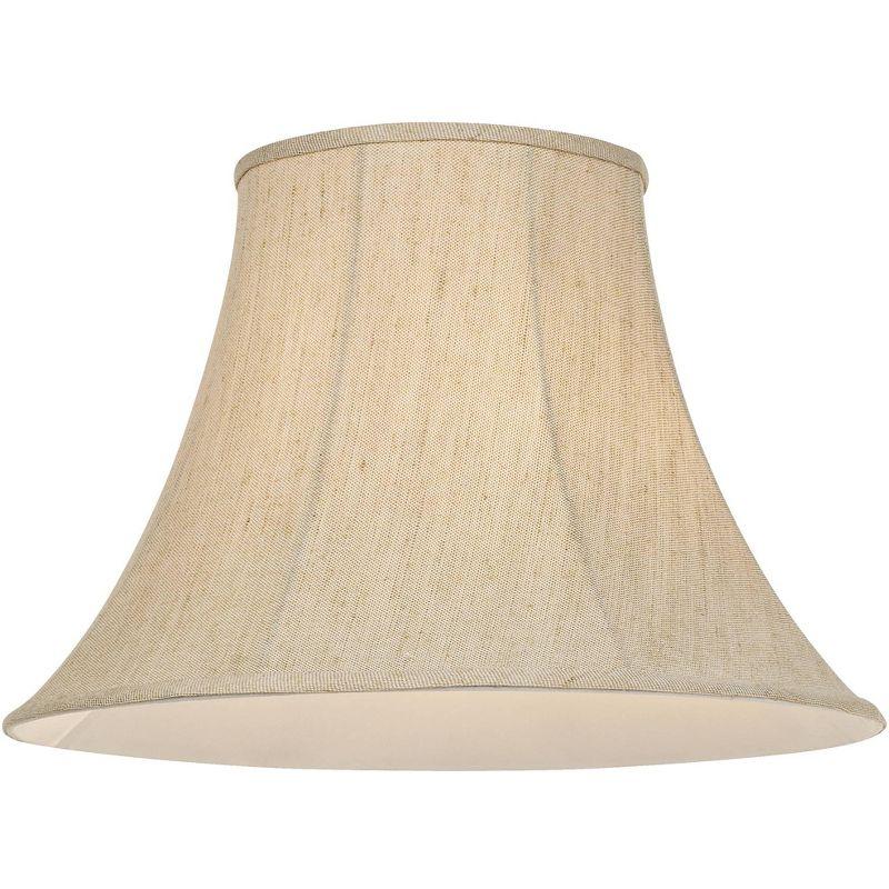 Springcrest Set of 2 Bell Lamp Shades Beige Large 9" Top x 19" Bottom x 12.5" High Spider with Replacement Harp and Finial Fitting