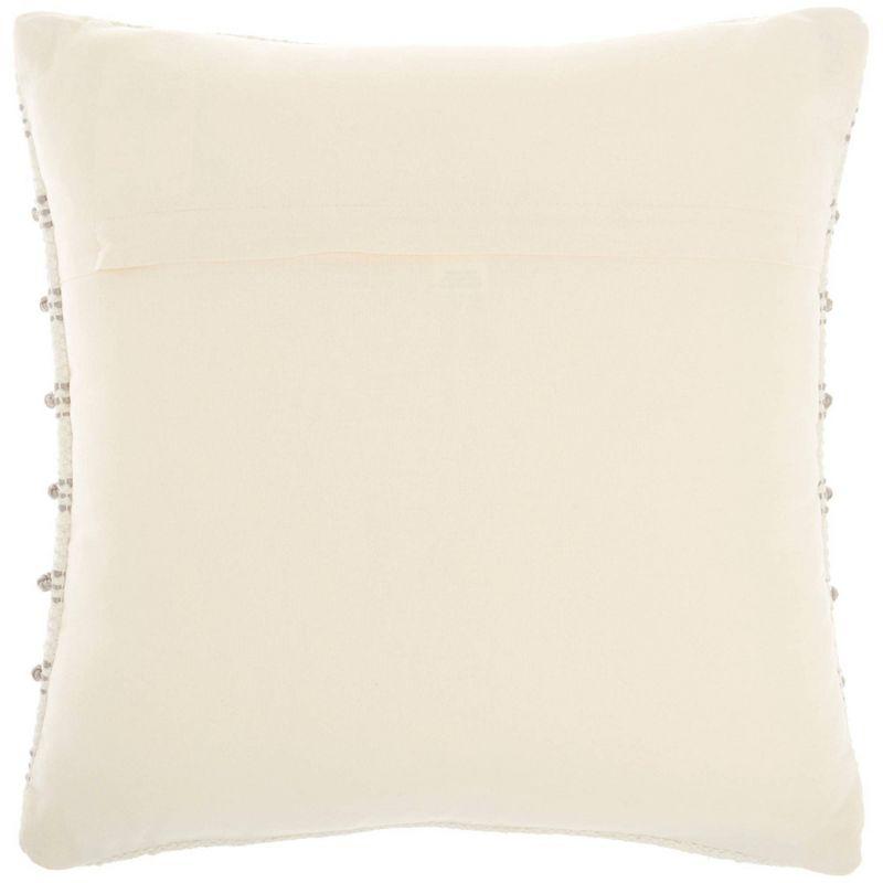 18"x18" Life Styles Woven Lines and Dots Square Throw Pillow Light Gray - Mina Victory: Handmade, Zipper Closure, Indoor Use