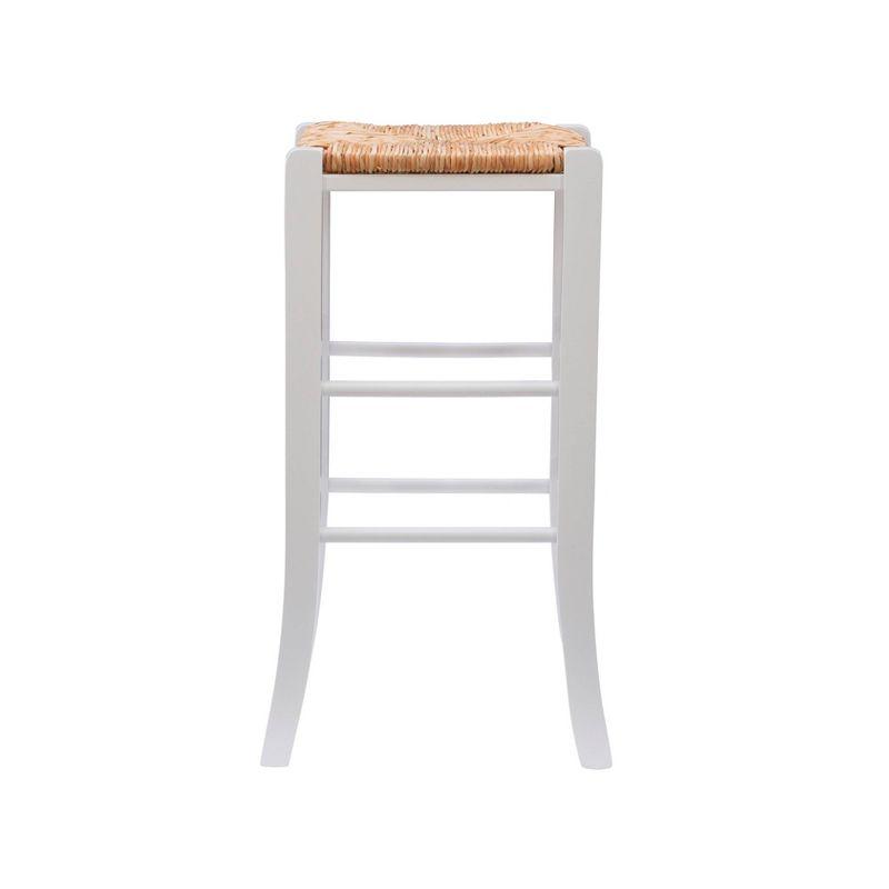 Gianna 37" White Solid Wood Backless Barstools, Set of 2