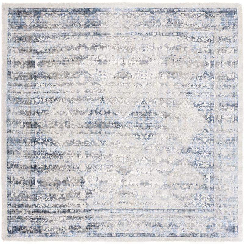 Restoration Vintage RVT705 Hand Loomed Indoor Area Rug - 6'x6' - Ivory/Blue - Safavieh