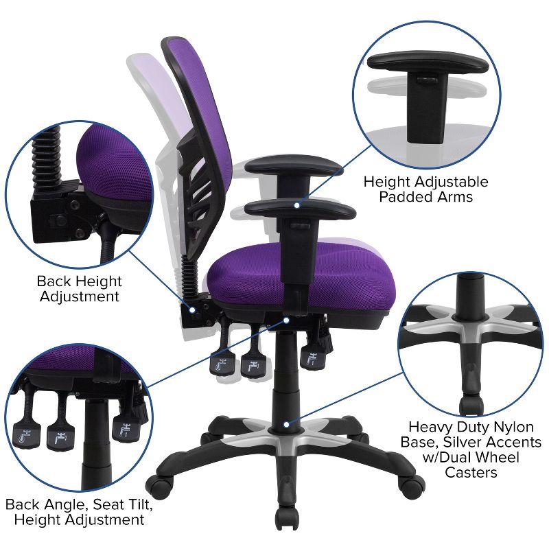 Flash Furniture Mid-Back Mesh Multifunction Executive Swivel Ergonomic Office Chair with Adjustable Arms