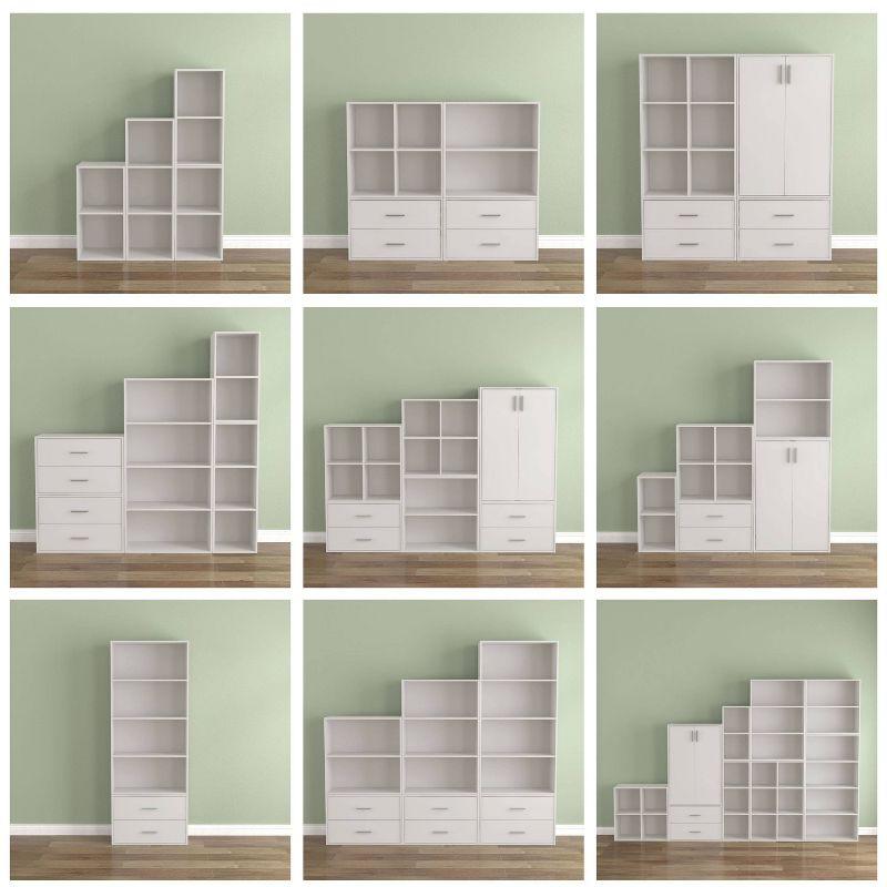 24/7 Shop At Home 24" Silkpath Modern 2 Cube Stackable and Modular Bookcase White: MDF Wood, Open Shelving